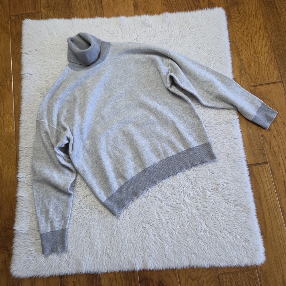 Peserico Easy Turtleneck Cashmere Wool Sweater Jumper Women's 42 / Medium Gray